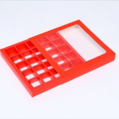 Коробка для конфет 25 шт, 22 х 22 х 3,5 см, алая